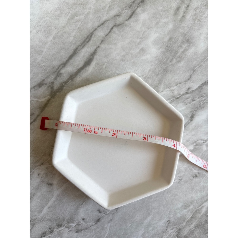 Unbranded Hexagon Decorative Tray White Good Earthenware Unique decoration - Picture 3 of 6